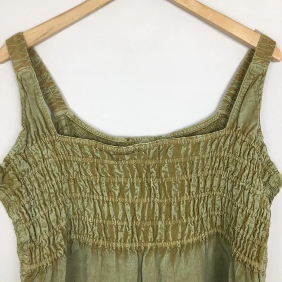 Vintage Green Embroidered Cropped Corset Renaissance Tank Top Forest Fairy - Picture 11 of 13